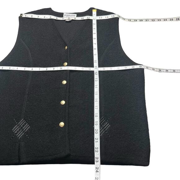 Pendleton | Women | Black 100% Boiled Virgin Wool Button Up Vest | Size XL - Picture 4 of 7